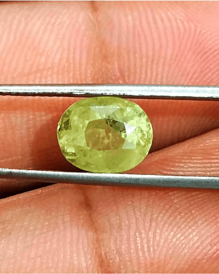 GSI Certified 3.44ct Intense Greenish Yellow Sri Lanka Chrysoberyl, 100% Natural Earth Mined untreated Gemstone - SMSGEMS 