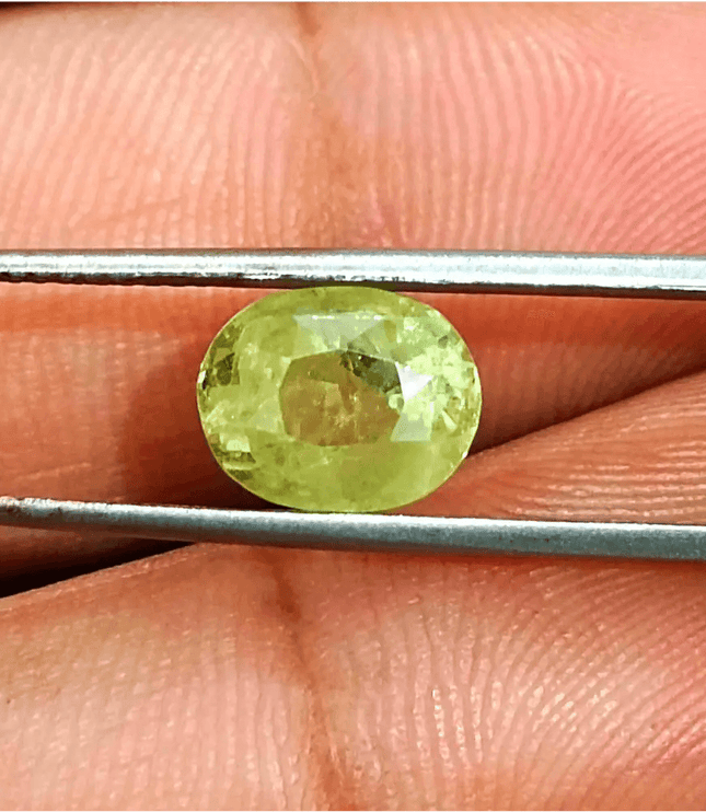 GSI Certified 3.44ct Intense Greenish Yellow Sri Lanka Chrysoberyl, 100% Natural Earth Mined untreated Gemstone - SMSGEMS 