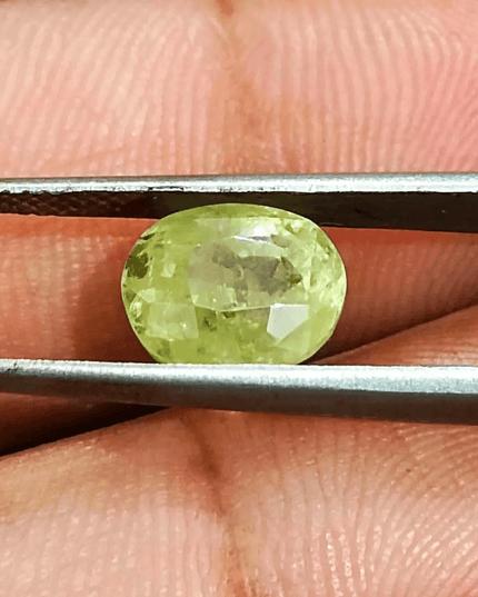 GSI Certified 3.44ct Intense Greenish Yellow Sri Lanka Chrysoberyl, 100% Natural Earth Mined untreated Gemstone - SMSGEMS 