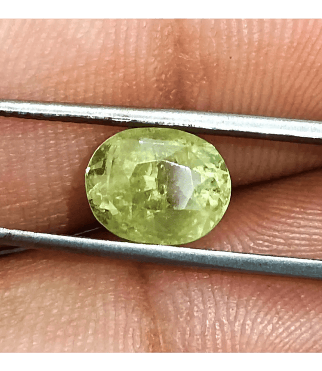 GSI Certified 3.44ct Intense Greenish Yellow Sri Lanka Chrysoberyl, 100% Natural Earth Mined untreated Gemstone - SMSGEMS 