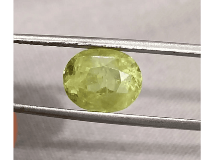 GSI Certified 3.44ct Intense Greenish Yellow Sri Lanka Chrysoberyl, 100% Natural Earth Mined untreated Gemstone - SMSGEMS 