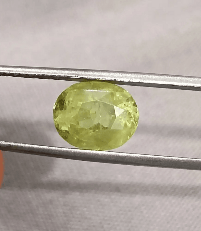 GSI Certified 3.44ct Intense Greenish Yellow Sri Lanka Chrysoberyl, 100% Natural Earth Mined untreated Gemstone - SMSGEMS 