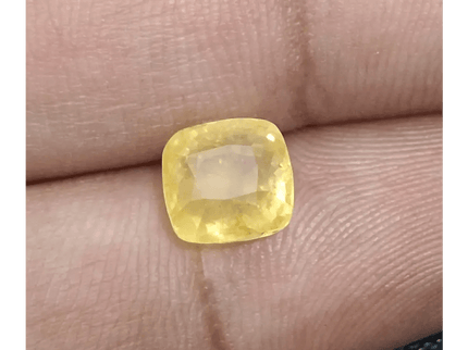 GSI Certified 3.48ct Vivid Yellow Sapphire, Natural untreated Gemstone - SMSGEMS 