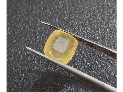 GSI Certified 3.48ct Vivid Yellow Sapphire, Natural untreated Gemstone - SMSGEMS 