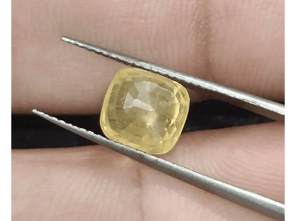 GSI Certified 3.48ct Vivid Yellow Sapphire, Natural untreated Gemstone - SMSGEMS 