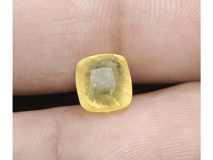 GSI Certified 3.48ct Vivid Yellow Sapphire, Natural untreated Gemstone - SMSGEMS 