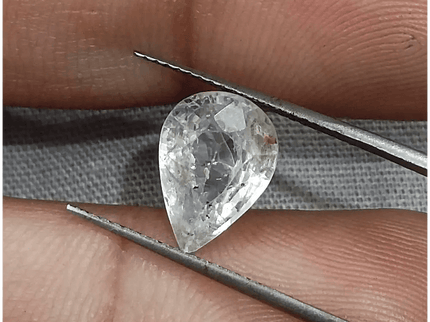 GSI Certified 3.50ct White Sapphire, Natural Untreated Gemstone - SMSGEMS 