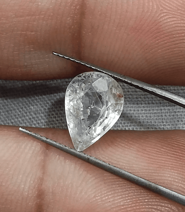 GSI Certified 3.50ct White Sapphire, Natural Untreated Gemstone - SMSGEMS 