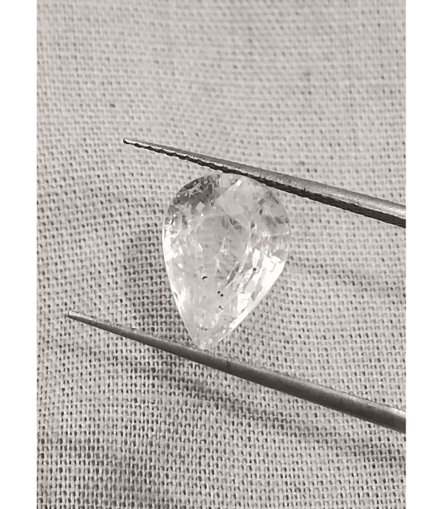 GSI Certified 3.50ct White Sapphire, Natural Untreated Gemstone - SMSGEMS 