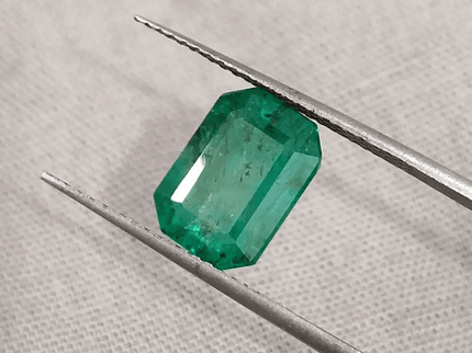 GSI Certified 3.51ct Zambian Emerald , 100% Natural Gem - SMSGEMS 