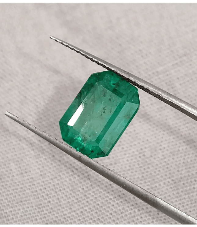 GSI Certified 3.51ct Zambian Emerald , 100% Natural Gem - SMSGEMS 
