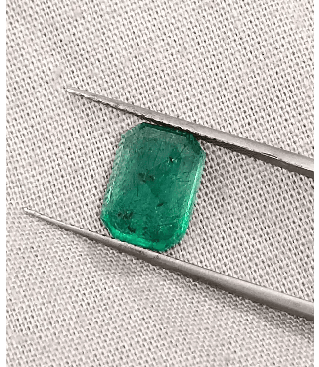 GSI Certified 3.51ct Zambian Emerald , 100% Natural Gem - SMSGEMS 