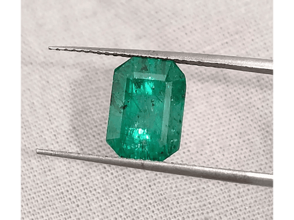 GSI Certified 3.51ct Zambian Emerald , 100% Natural Gem - SMSGEMS 