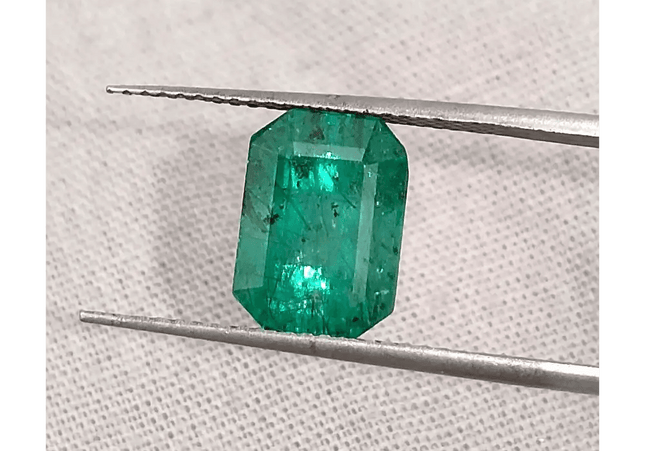 GSI Certified 3.51ct Zambian Emerald , 100% Natural Gem - SMSGEMS 