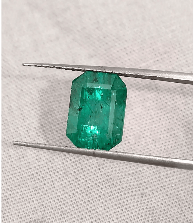 GSI Certified 3.51ct Zambian Emerald , 100% Natural Gem - SMSGEMS 