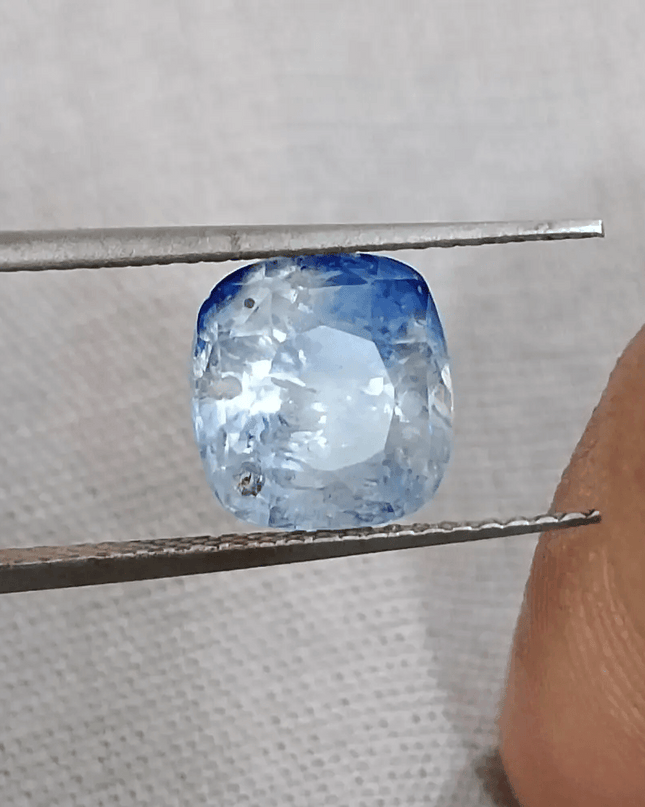 GSI Certified 3.58ct Blue Ceylon Sapphire, Natural untreated Gemstone - SMSGEMS 