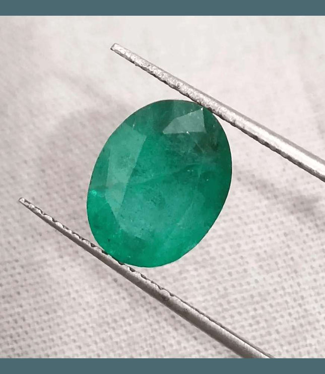 3.59ct Zambian Emerald Natural GSI Certified - SMSGEMS 