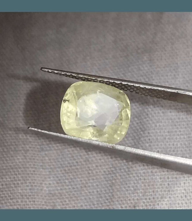 3.60ct Natural Ceylon Yellow Sapphire GSI Certified - SMSGEMS 