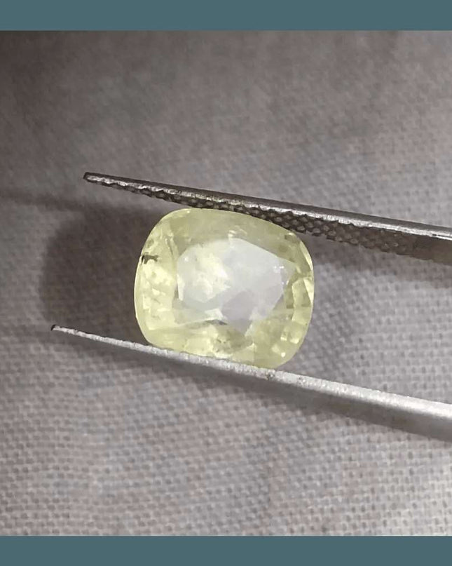 3.60ct Natural Ceylon Yellow Sapphire GSI Certified - SMSGEMS 