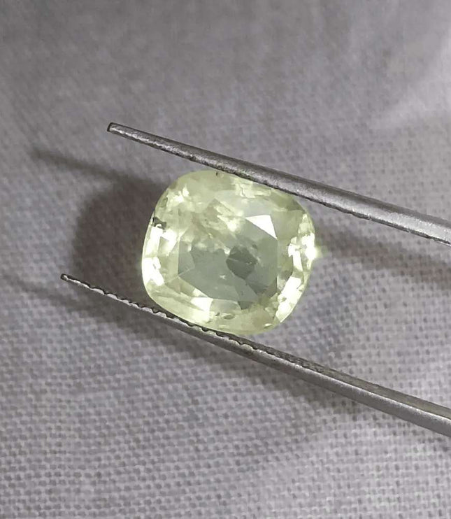 3.60ct Natural Ceylon Yellow Sapphire GSI Certified - SMSGEMS 