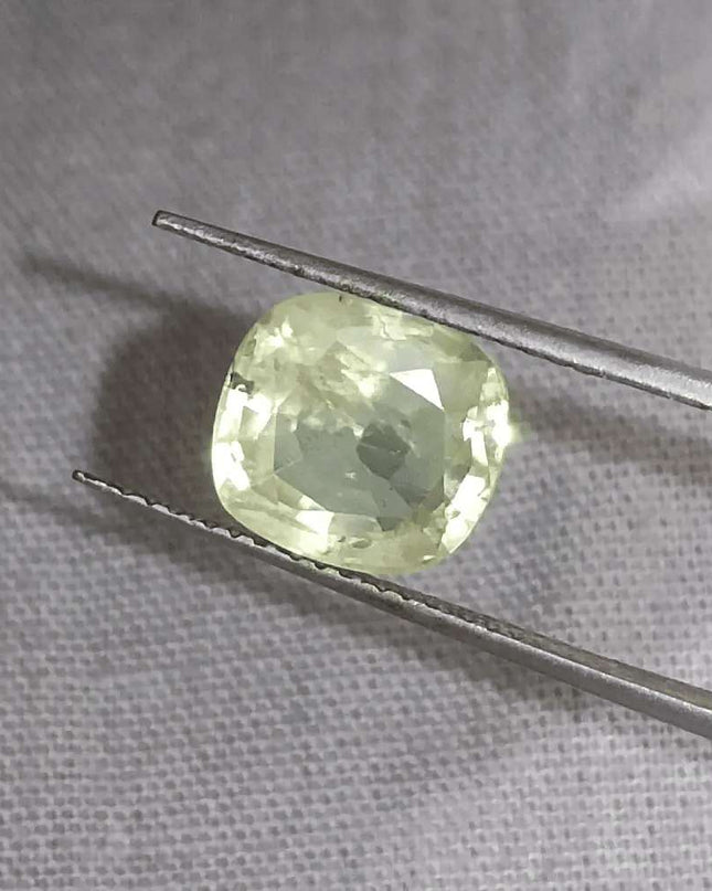 3.60ct Natural Ceylon Yellow Sapphire GSI Certified - SMSGEMS 