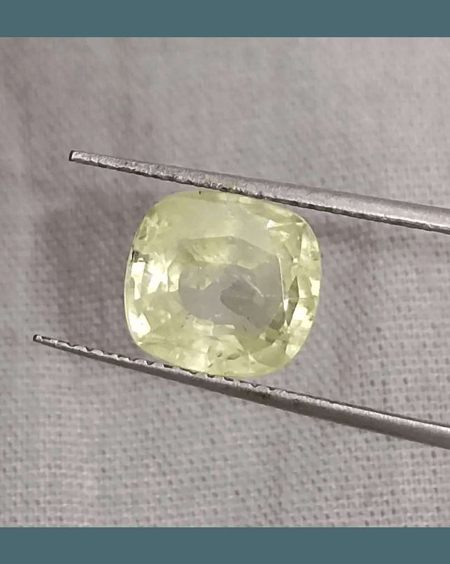 3.60ct Natural Ceylon Yellow Sapphire GSI Certified - SMSGEMS 