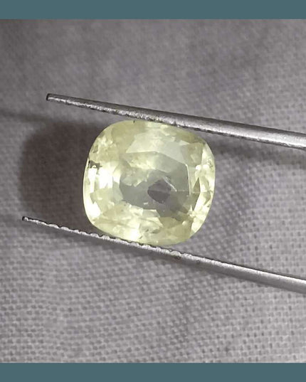 3.60ct Natural Ceylon Yellow Sapphire GSI Certified - SMSGEMS 