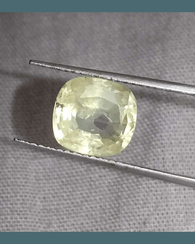 3.60ct Natural Ceylon Yellow Sapphire GSI Certified - SMSGEMS 