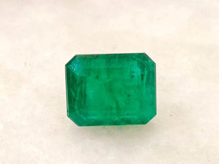 GSI Certified 3.67ct Medium Deep Green Zambian Emerald , Natural Earth Mined Gemstone. - SMSGEMS 