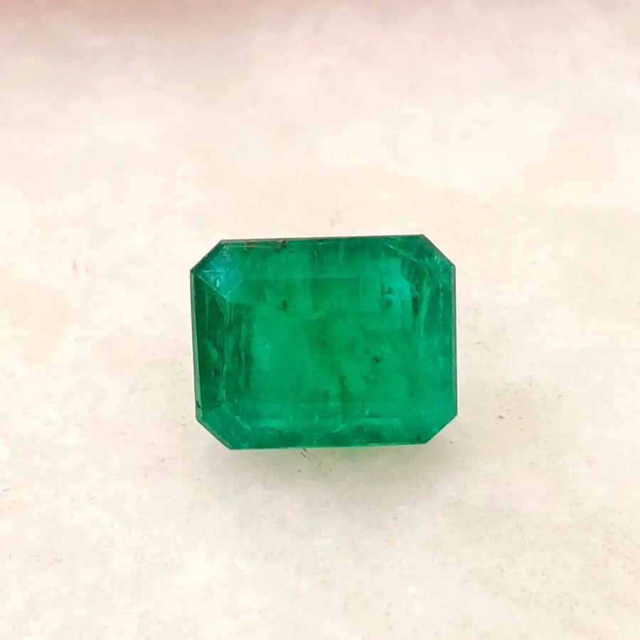 GSI Certified 3.67ct Medium Deep Green Zambian Emerald , Natural Earth Mined Gemstone. - SMSGEMS 