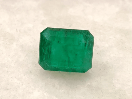 GSI Certified 3.67ct Medium Deep Green Zambian Emerald , Natural Earth Mined Gemstone. - SMSGEMS 