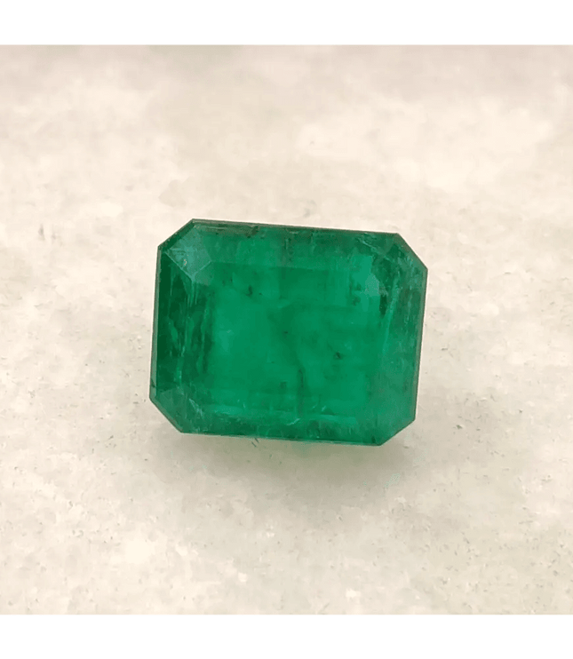 GSI Certified 3.67ct Medium Deep Green Zambian Emerald , Natural Earth Mined Gemstone. - SMSGEMS 