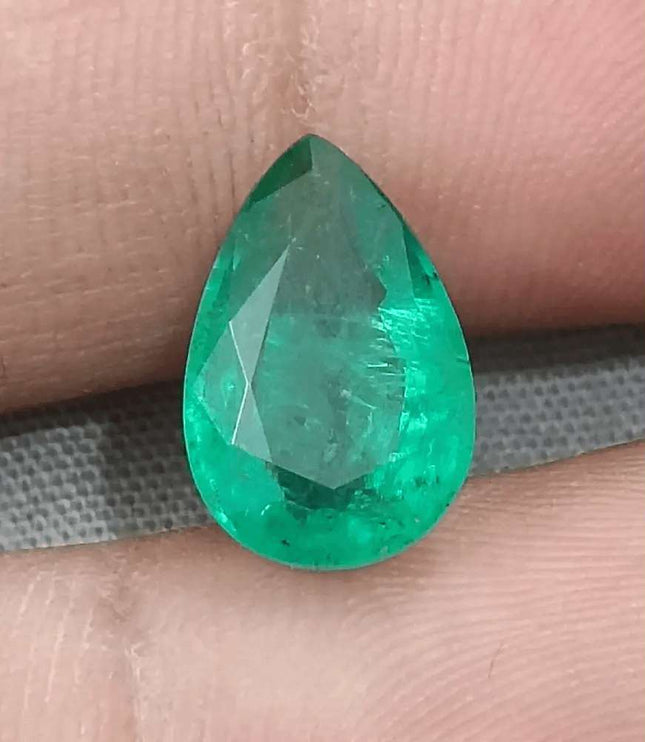 3.78ct GSI Certified Natural Deep Green Emerald - SMSGEMS 
