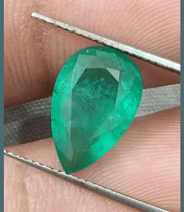 3.78ct GSI Certified Natural Deep Green Emerald - SMSGEMS 