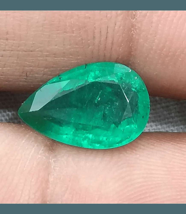 3.78ct GSI Certified Natural Deep Green Emerald - SMSGEMS 