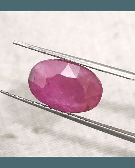 3.86ct Ruby Untreated Gemstone GSI Certified - SMSGEMS 