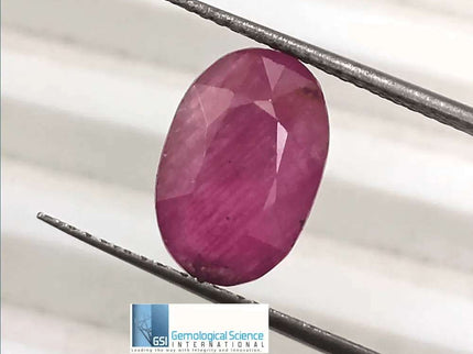 3.86ct Ruby Untreated Gemstone GSI Certified - SMSGEMS 