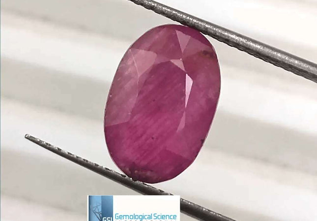 3.86ct Ruby Untreated Gemstone GSI Certified - SMSGEMS 