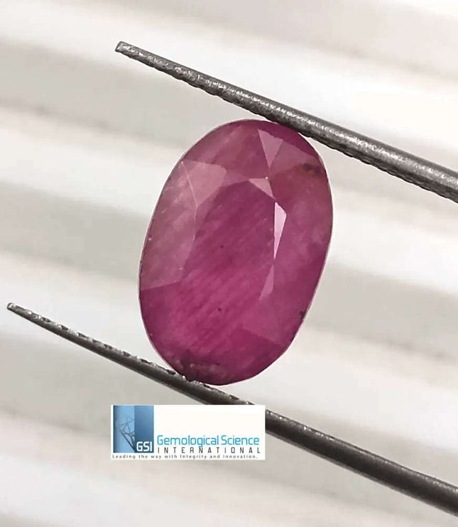 3.86ct Ruby Untreated Gemstone GSI Certified - SMSGEMS 