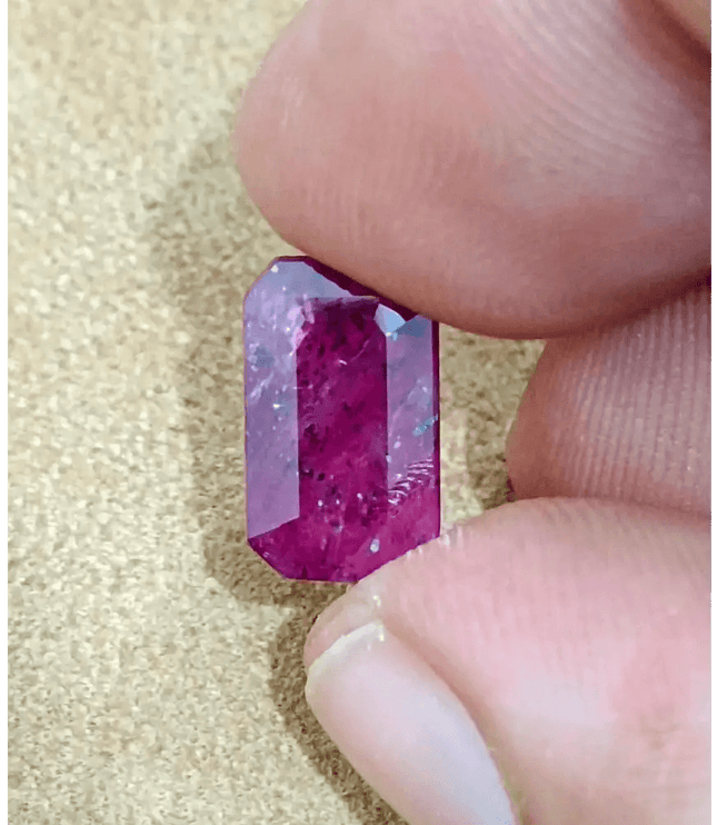 GSI Certified 4.04ct Maroon Red Ruby, Natural Gemstone - SMSGEMS 