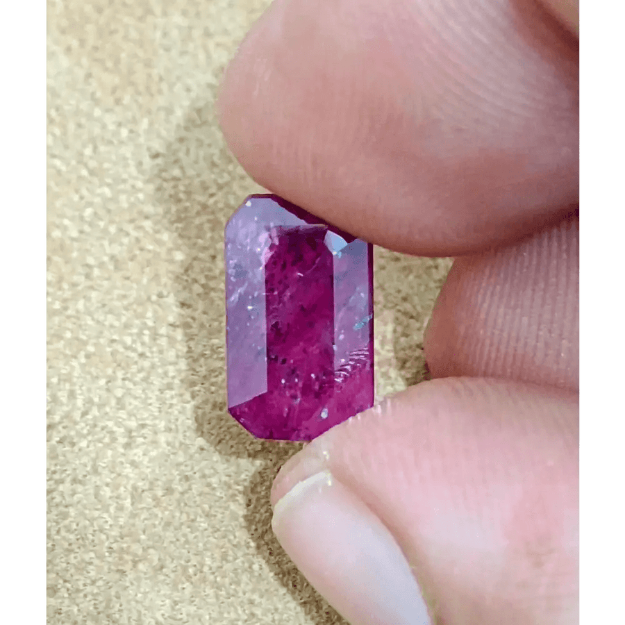 GSI Certified 4.04ct Maroon Red Ruby, Natural Gemstone - SMSGEMS 