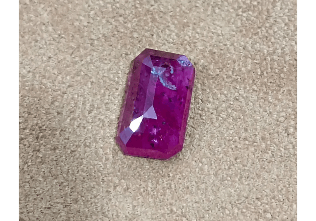 GSI Certified 4.04ct Maroon Red Ruby, Natural Gemstone - SMSGEMS 