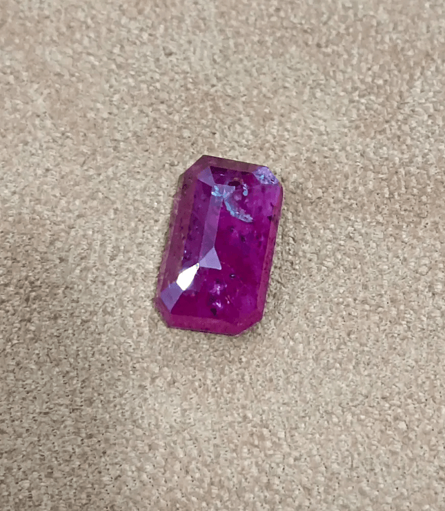 GSI Certified 4.04ct Maroon Red Ruby, Natural Gemstone - SMSGEMS 