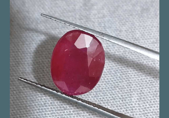 GSI Certified 4.12ct Ruby Natural Untreated Gemstone - SMSGEMS 