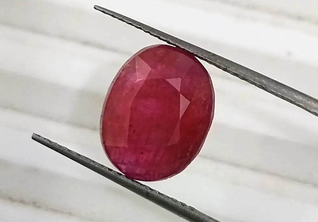 GSI Certified 4.12ct Ruby Natural Untreated Gemstone - SMSGEMS 