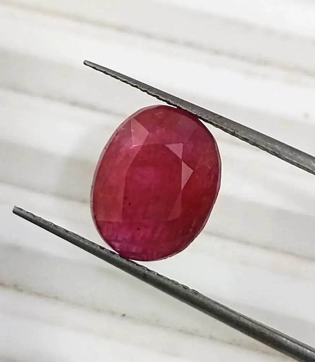 GSI Certified 4.12ct Ruby Natural Untreated Gemstone - SMSGEMS 