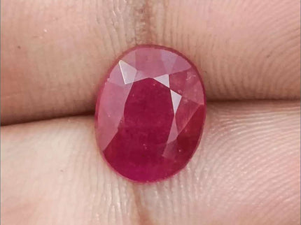 GSI Certified 4.12ct Ruby Natural Untreated Gemstone - SMSGEMS 