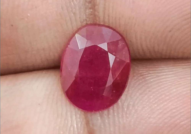 GSI Certified 4.12ct Ruby Natural Untreated Gemstone - SMSGEMS 