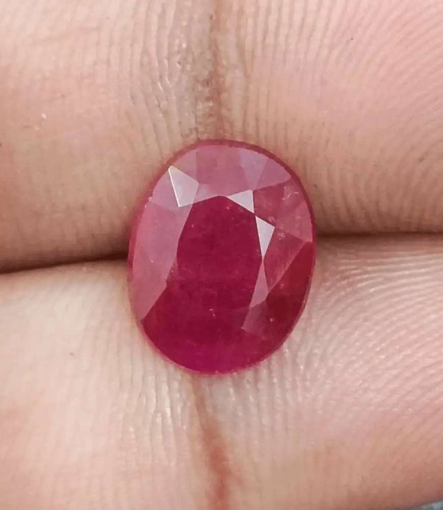 GSI Certified 4.12ct Ruby Natural Untreated Gemstone - SMSGEMS 