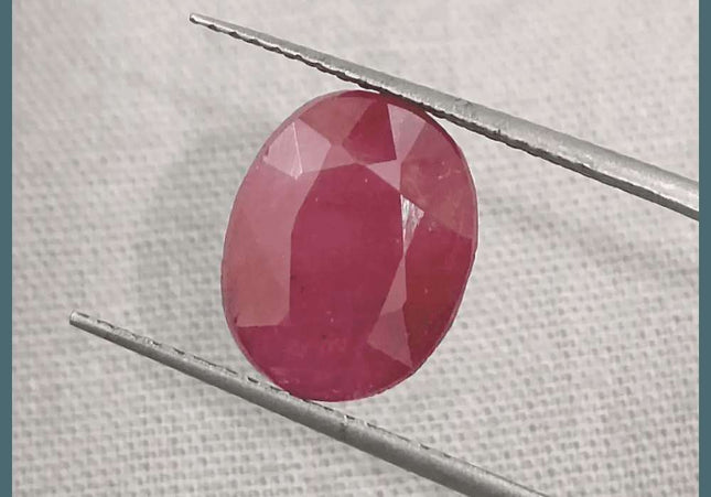 GSI Certified 4.12ct Ruby Natural Untreated Gemstone - SMSGEMS 